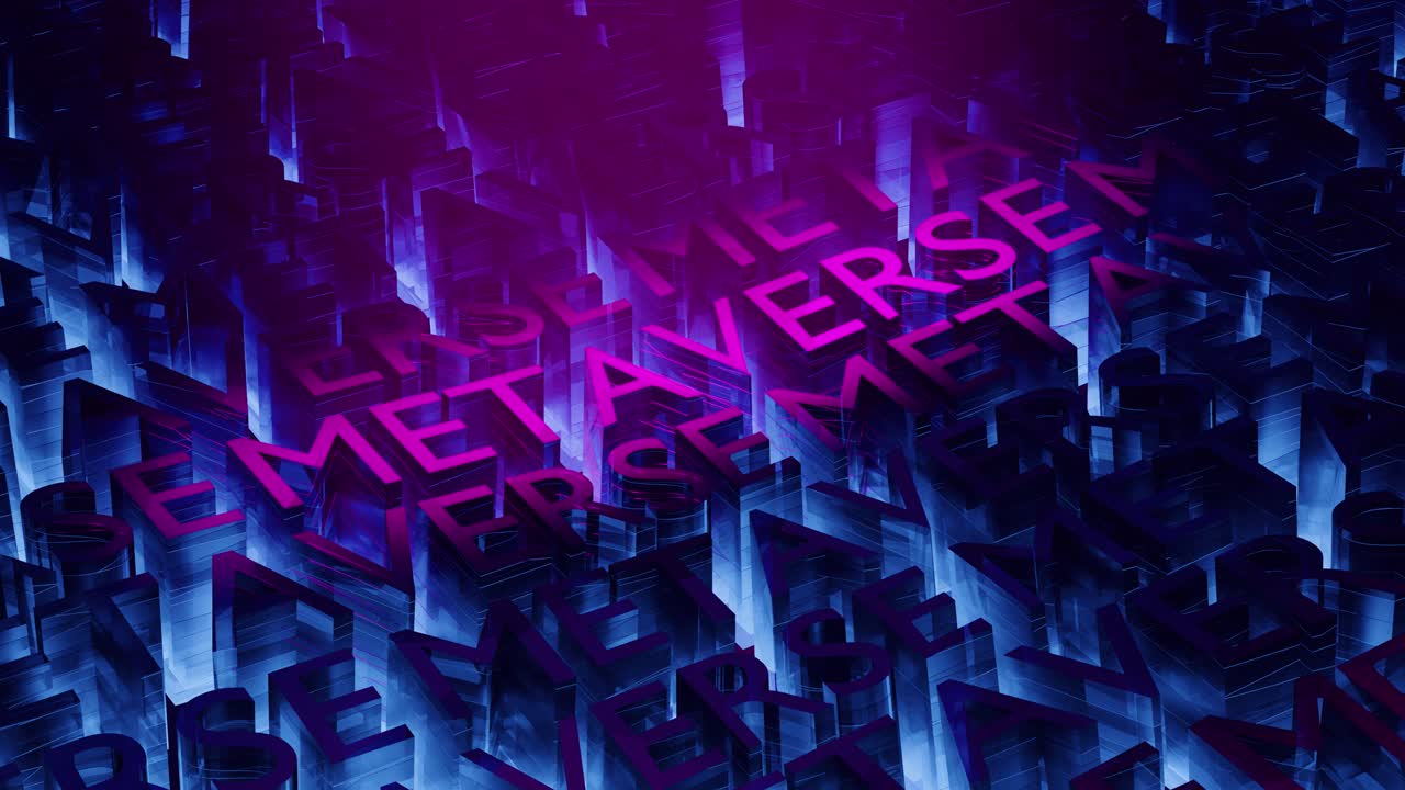 3D animation. Metaverse word on a futuristic background.