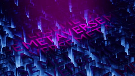3D animation. Metaverse word on a futuristic background.