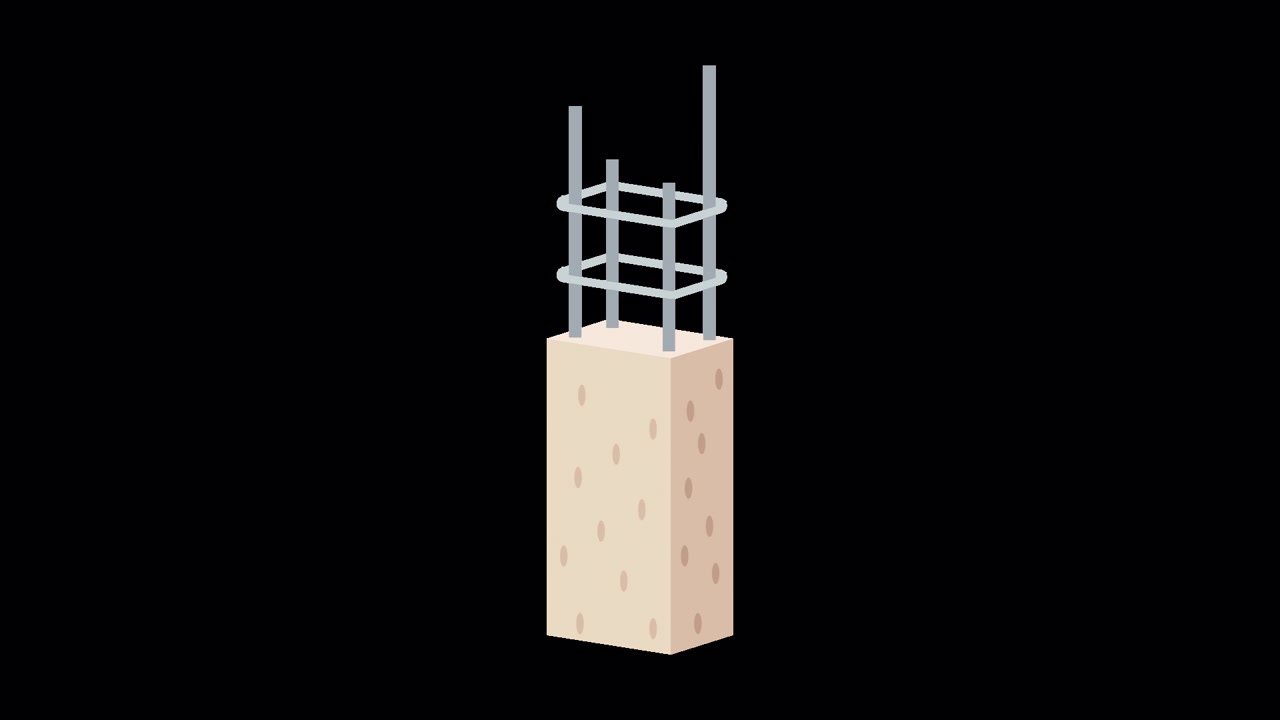 Animated Process of Building a Reinforced Concrete Column