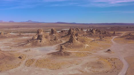 beautiful aerial over the trona pinnacles rock formations in the mojave desert near death valley 1