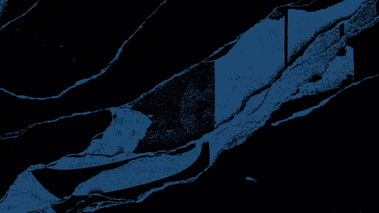 Pola Kebisingan Glitch Digital Abstrak dalam Warna Biru dan Hitam