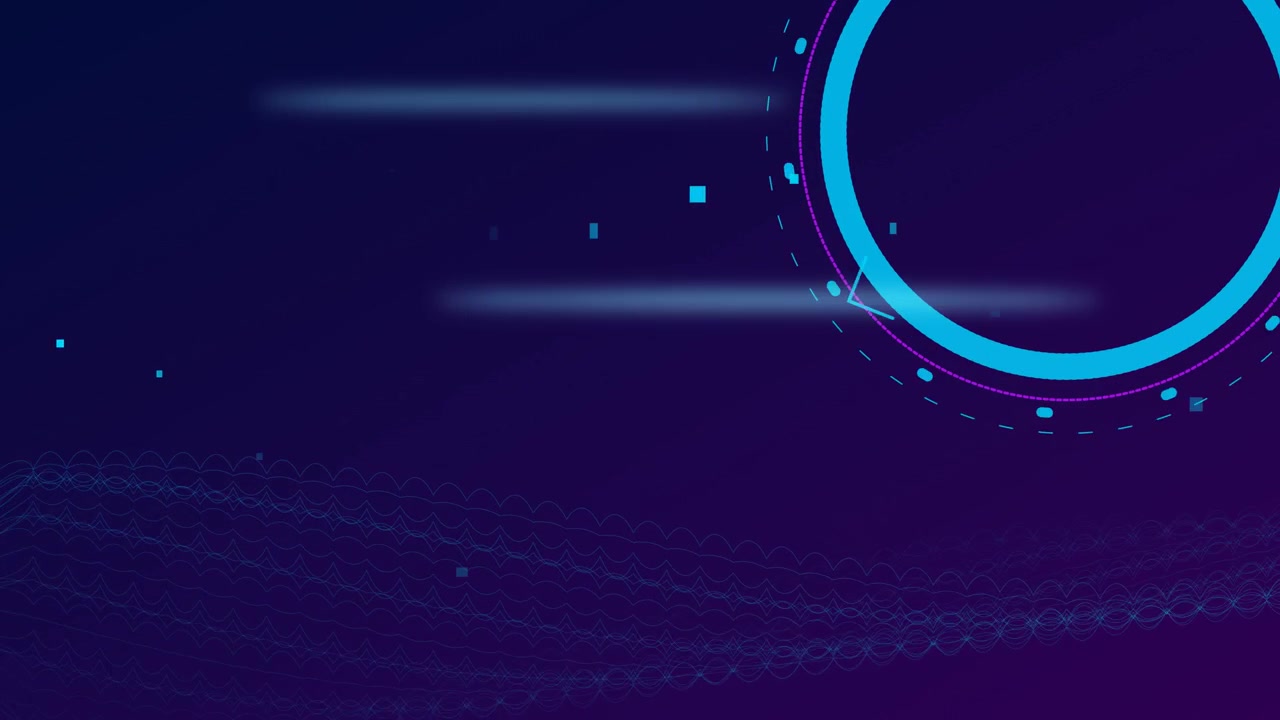 Abstract Digital Background with Rotating Circular HUD Elements