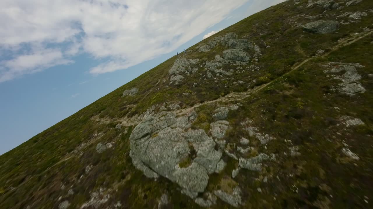 Aerial View of Coastal Cliffs and Mountain Landscape