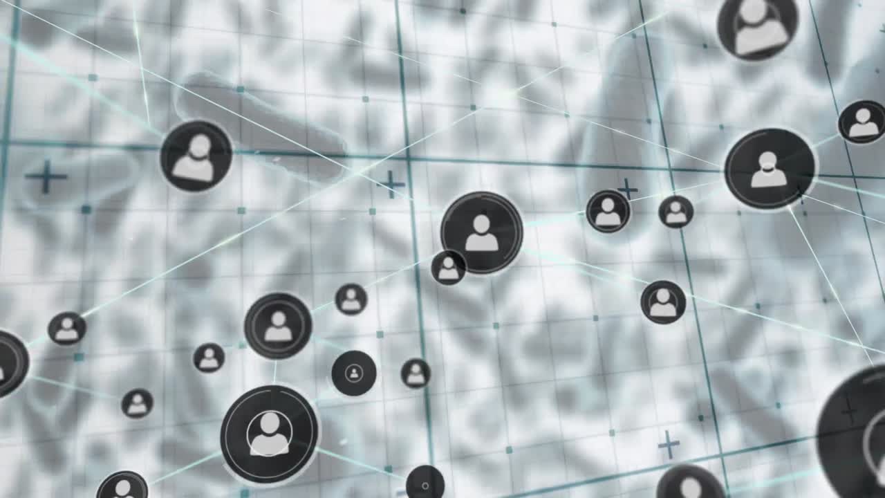 ⁇ 색 바탕에 있는 세포를 가로지르는 연결 네트워크의 애니메이션