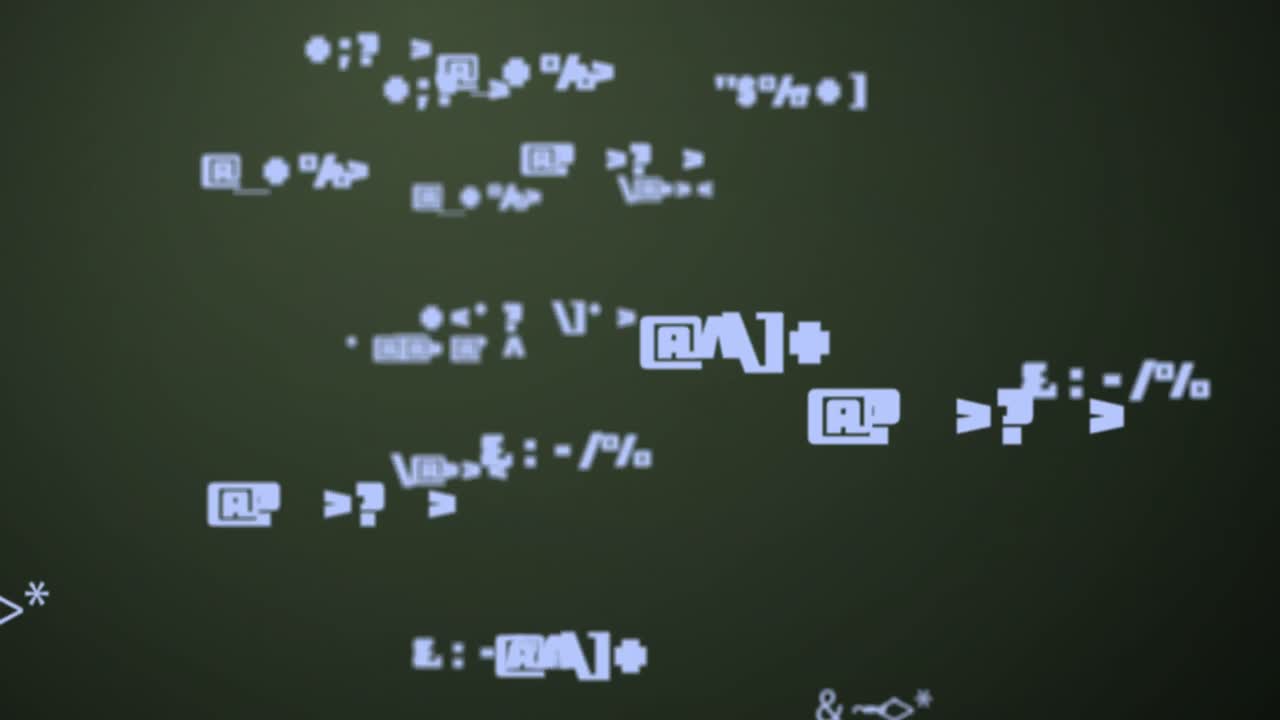 múltiples símbolos azules cambiando la animación.