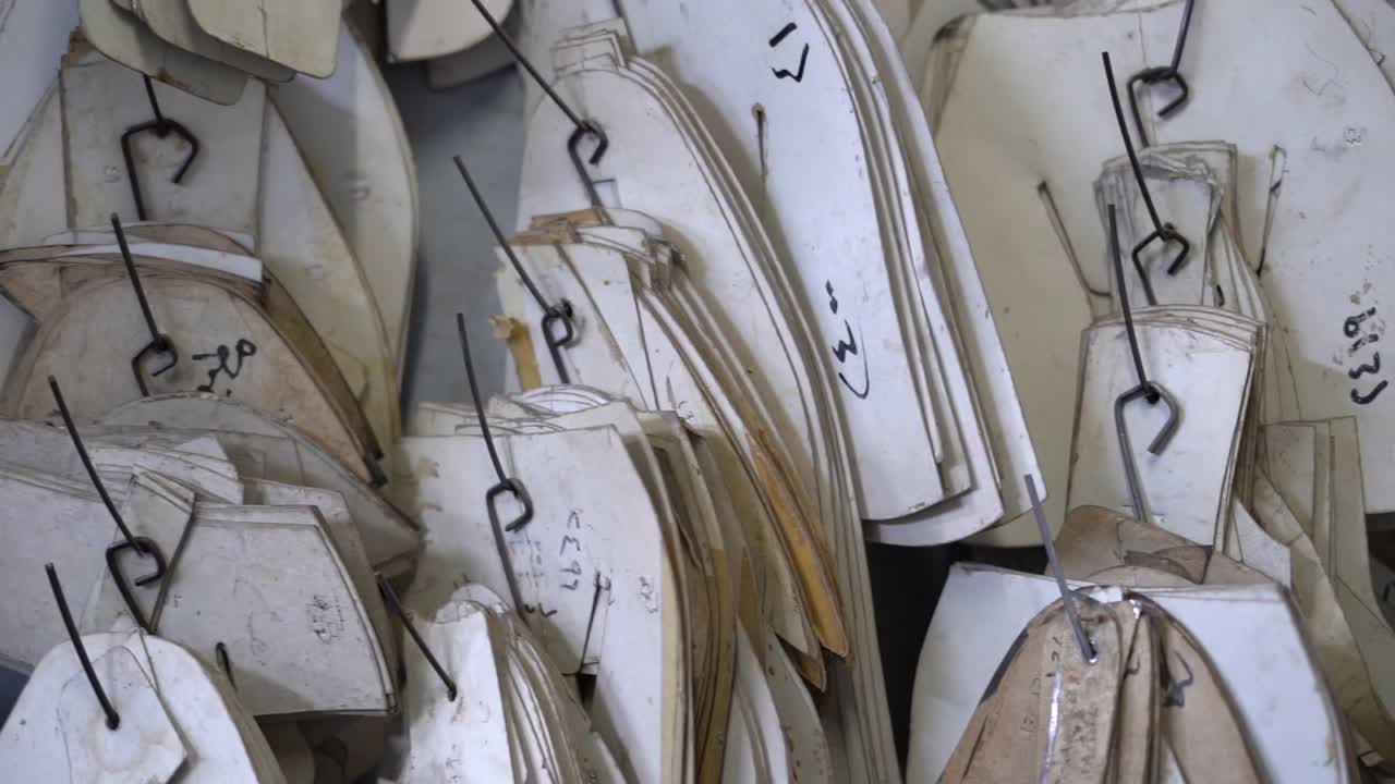 view of shoes with different sizes, close up shot