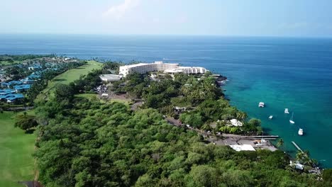 hawaii - flying over a golf course