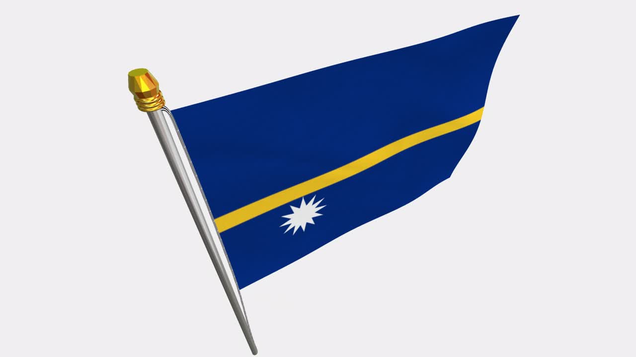 바람에 날아다니는 나우루 발의 루프 비디오, 4k의 느린 동작 비디오, 알파 채널