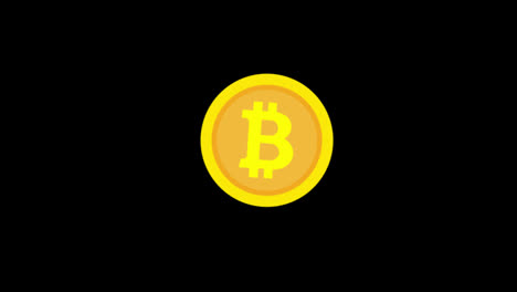 Kryptowährungs-Bitcoin-Symbol-Motion-Graphics-Animation-Mit-Alphakanal,-Transparentem-Hintergrund,-Prores-444