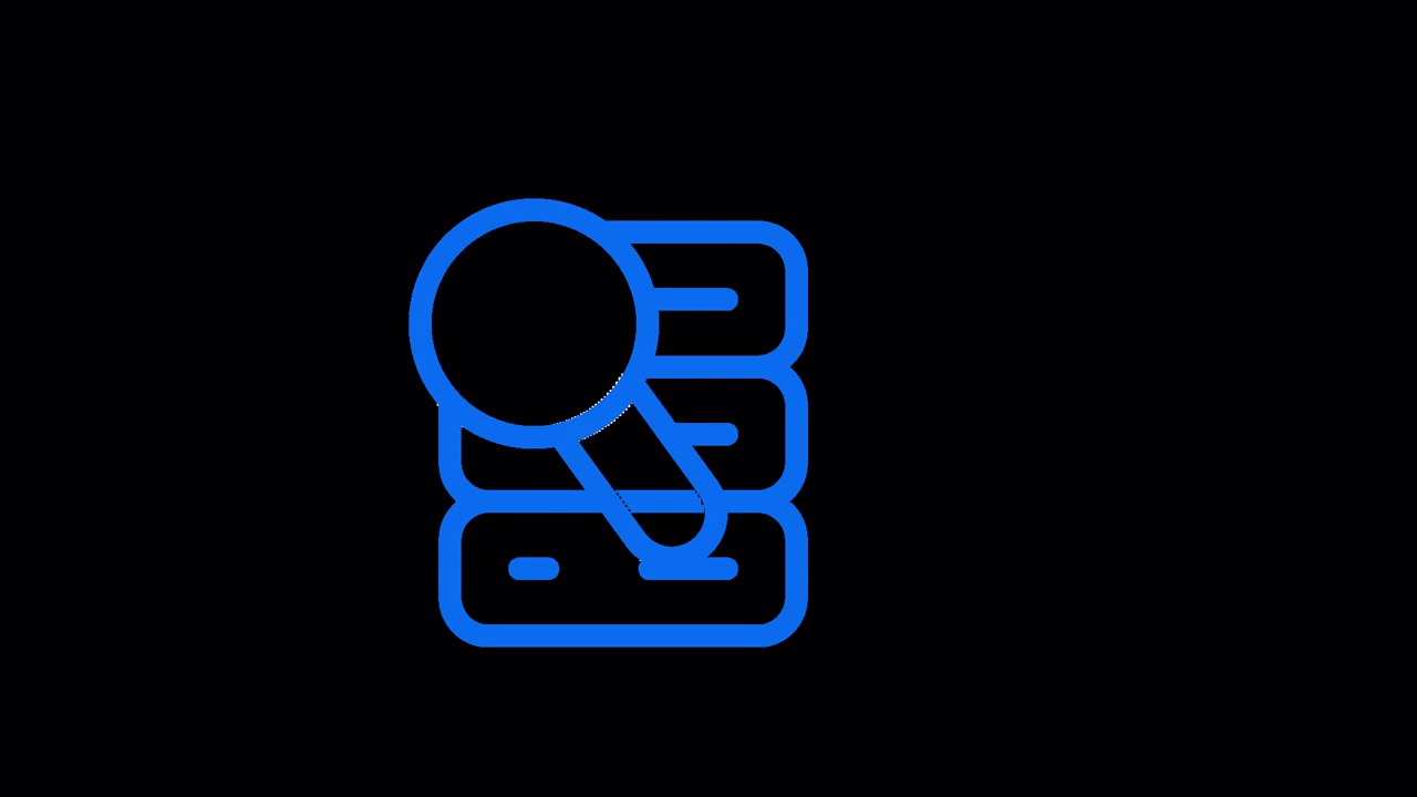 Animated Icon of Database Search and Verification