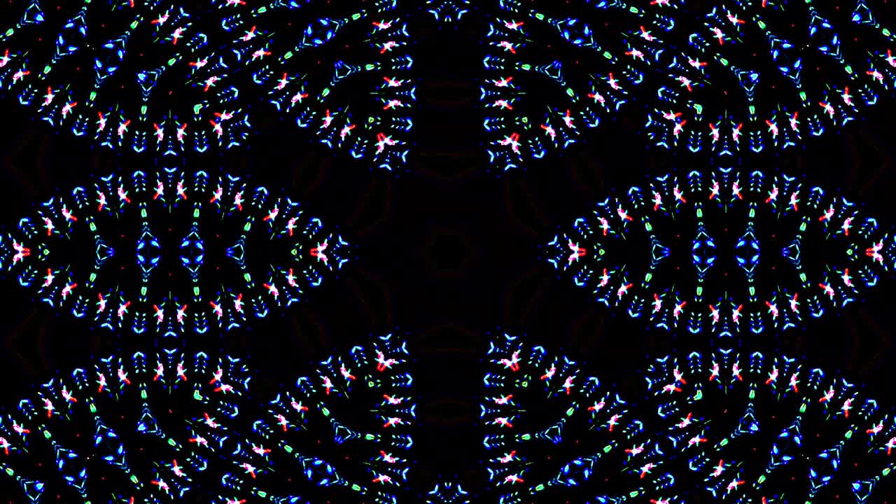 hermoso caleidoscopio abstracto que brilla, una luz radiante que regula los movimientos sutiles