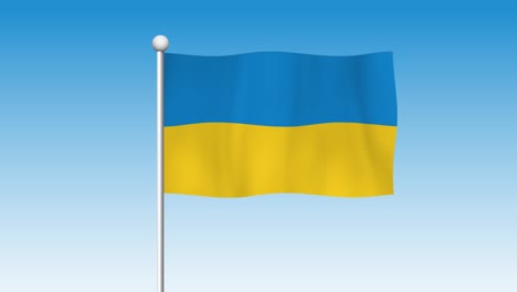 ukrainian flag waving against a blue sky