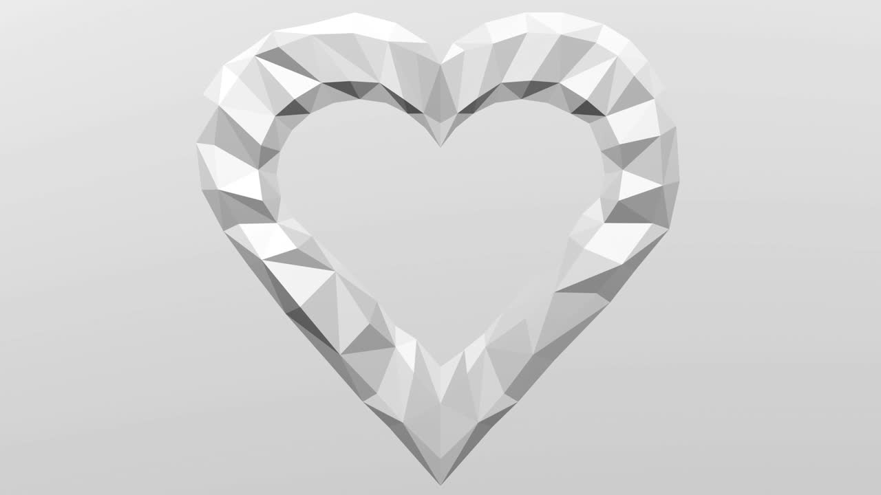 하 다각형 표면 배경에 심장 모양