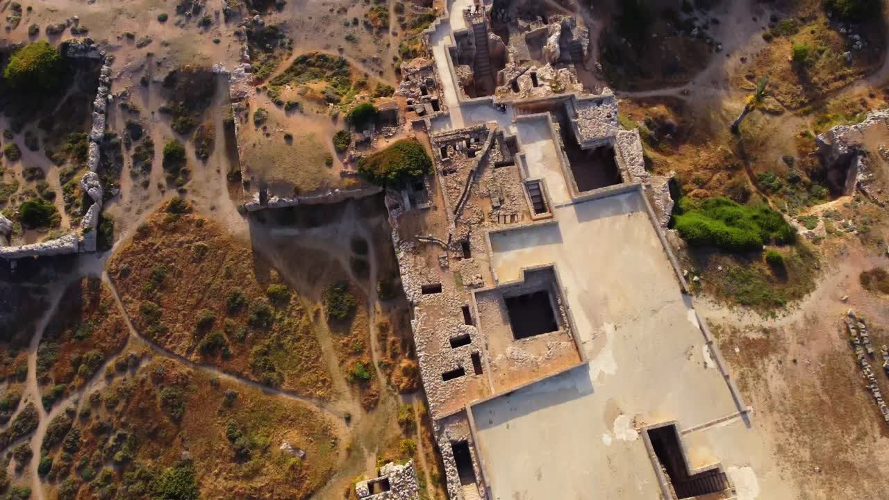 Tombs of the Kings in Kato Paphos Archaeological Park, Cyprus. Aerial