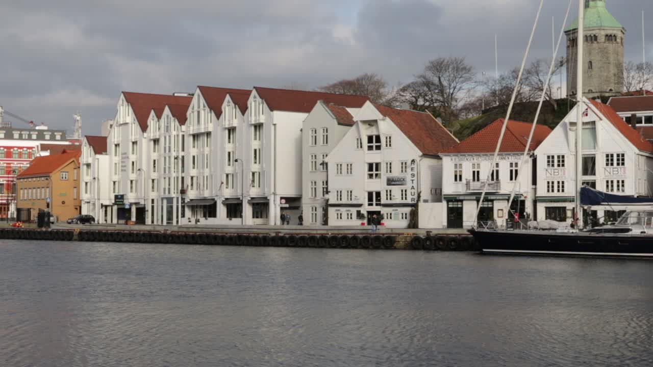 Port of of Stavanger Sunday afternoon, old boats in a sleepy harbor