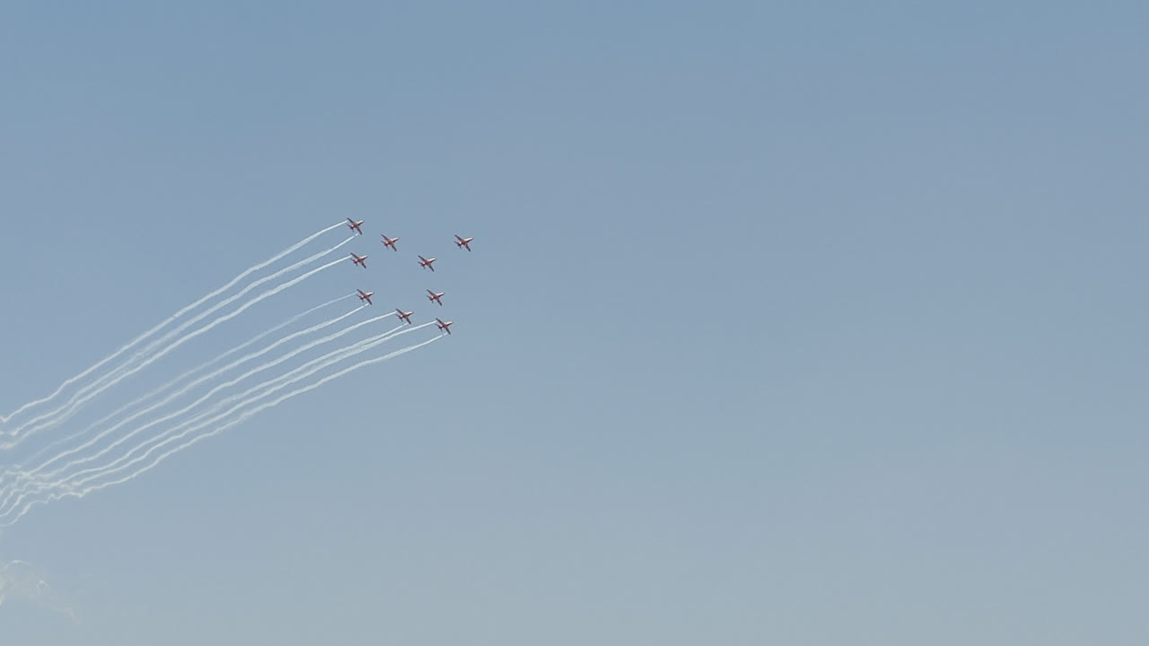 Maneuvering HAWK aircraft of Surya Kiran Aerobatic Team (SKAT), IAF Agency, India