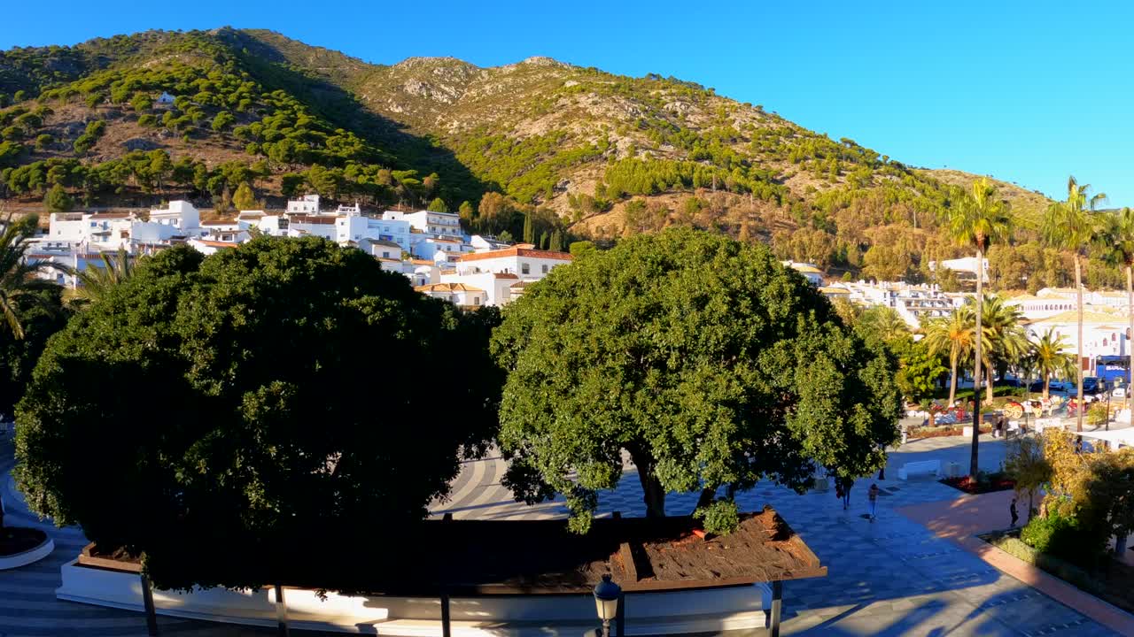 Panoramic view of mijas pueblo spain from city level looking over town