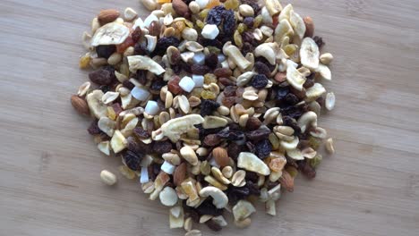 fondo de nueces secas en rotación