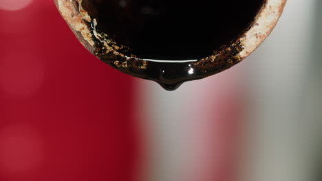 dripping oil from rusty pipe