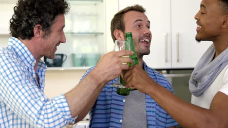 friends cheering with drinks