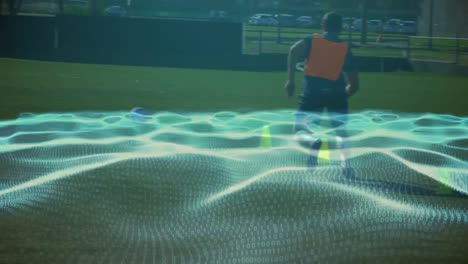 Animation-of-waves-with-binary-coding-over-diverse-football-players-on-stadium