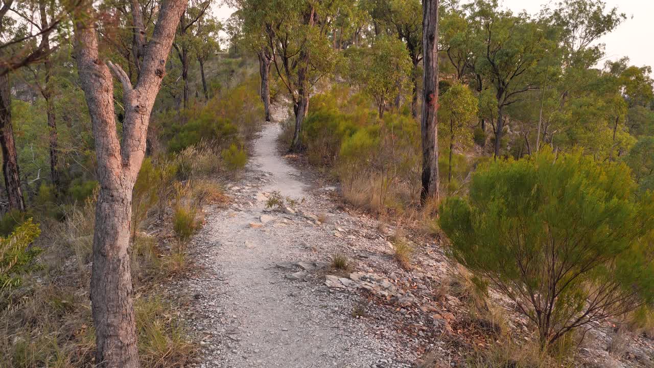 Walking trail at sunset, Isla Gorge, Queensland, Australia