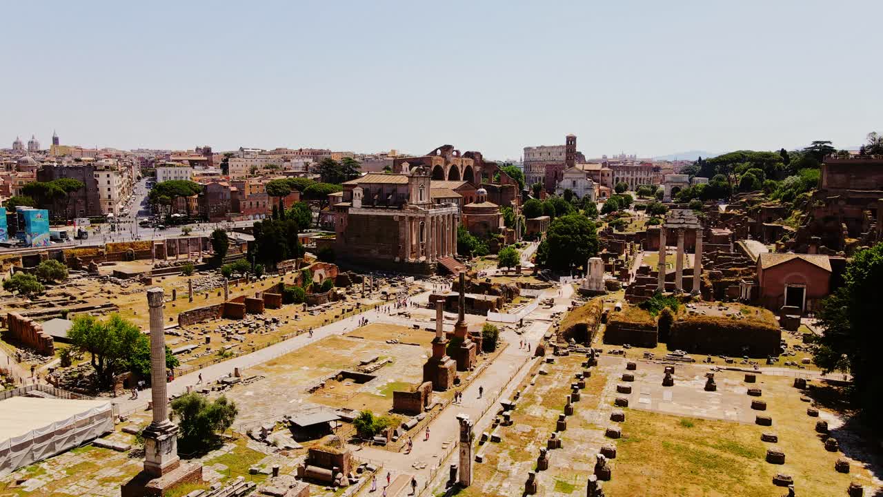 Open-air ruins unfold like a script—Rome lives as a timeless film set for world
