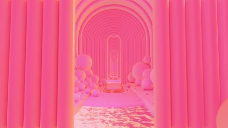 abstract scene pastel color with geometry tunnel