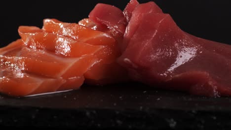 salmon and tuna sashimi