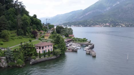 fishing harbour punta spartivento bellagio peninsula lake como italy drone