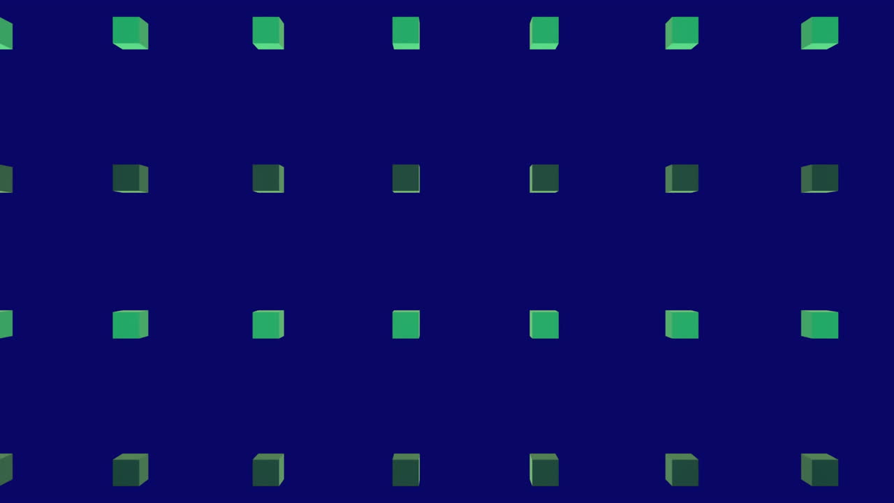 보라색 바탕에 있는 초록색 사각형의 애니메이션