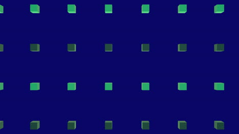 animación de cuadrados verdes en fondo púrpura