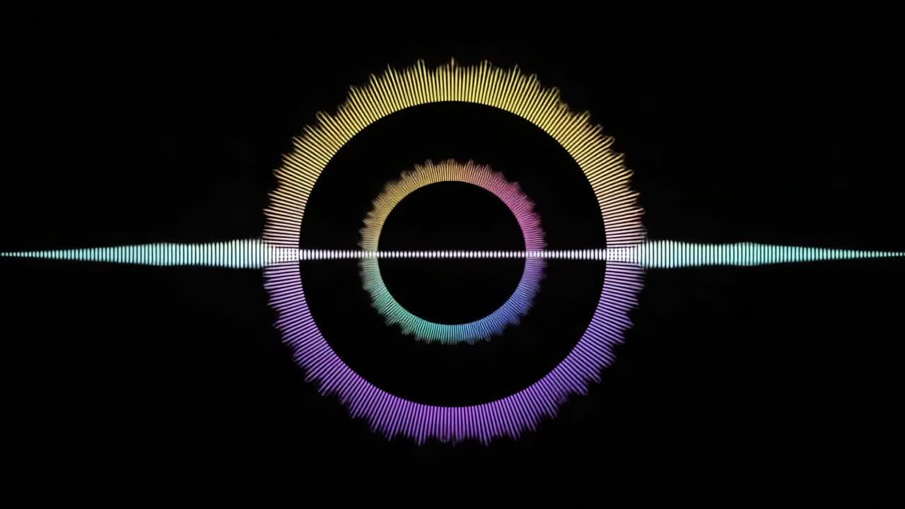 A Stunning Visual Representation of Sound Waves with Colorful Spectrum and Circular Design Highlighting the Beauty of Audio Dynamics