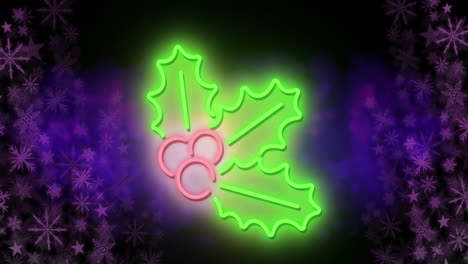 animación de hojas en navidad sobre un paisaje de invierno