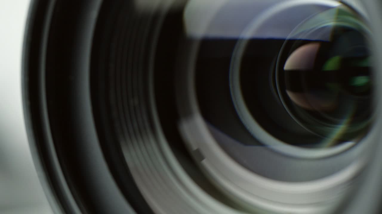 Focusing lens of digital DSLR camera. Concept of professional service for photography or filmmaker equipment, Close-up