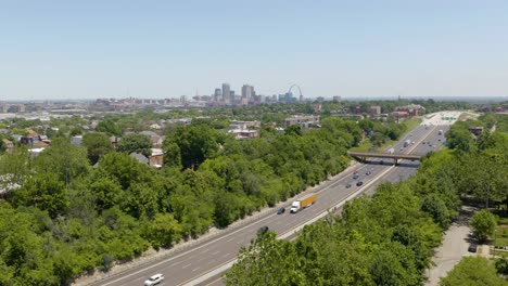 Fixed-Aerial-View-of-Cars-Driving-on-Highway---St