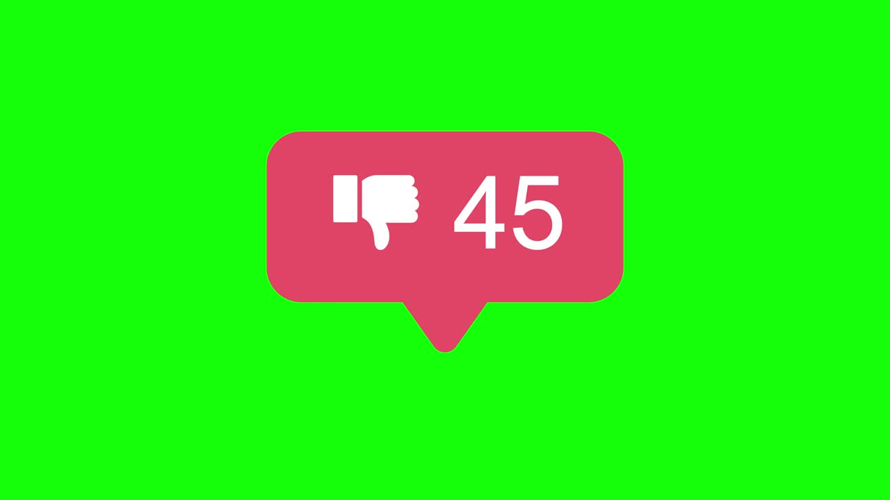 ​Low Rating Icon, Social Media, Alpha Matte, 4K, Count Up, Animation, Green Back, Chroma Key