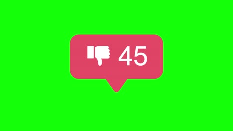 ​low rating icon, social media, alpha matte, 4k, count up, animation, green back, chroma key