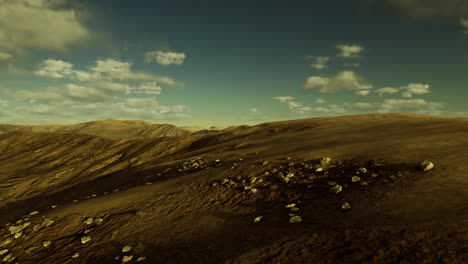 scenic landscape with rocky terrain under a clear sky at sunset