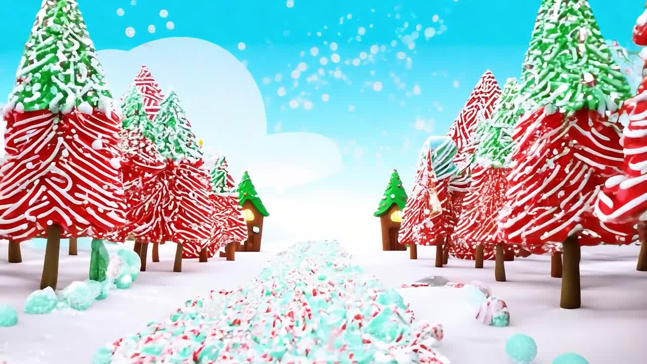 Floresta de Natal com bengalas doces