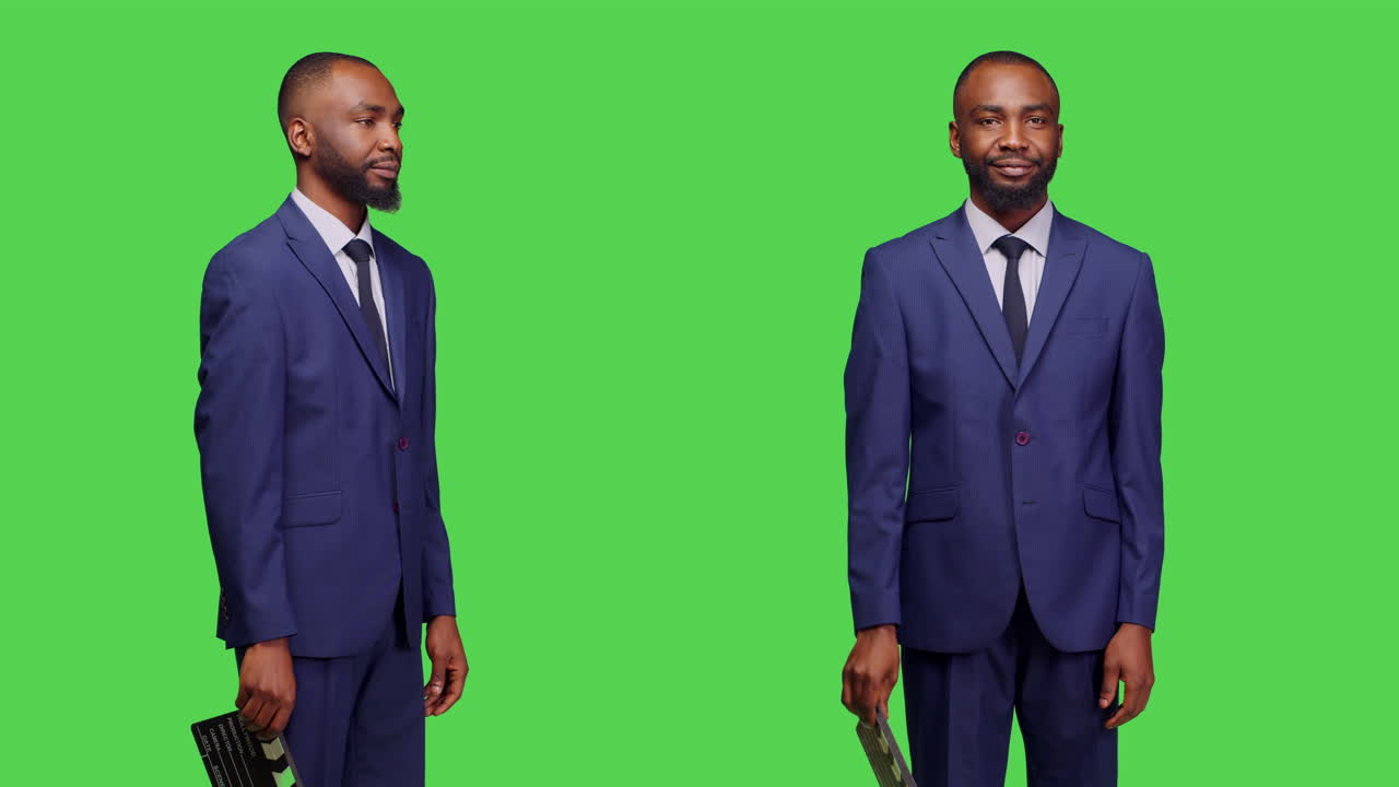 Empresário afro-americano com claquete