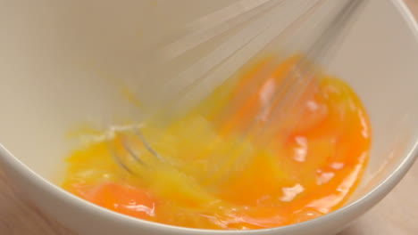 beating 4 egg orange yellow yolks