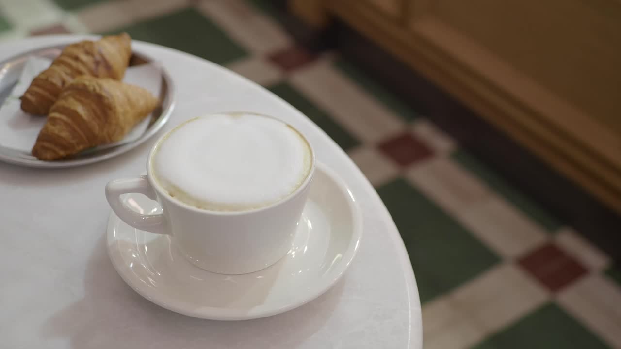 Cappuccino and croissants