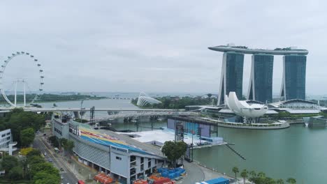 singapore marina bay skyline with event stage