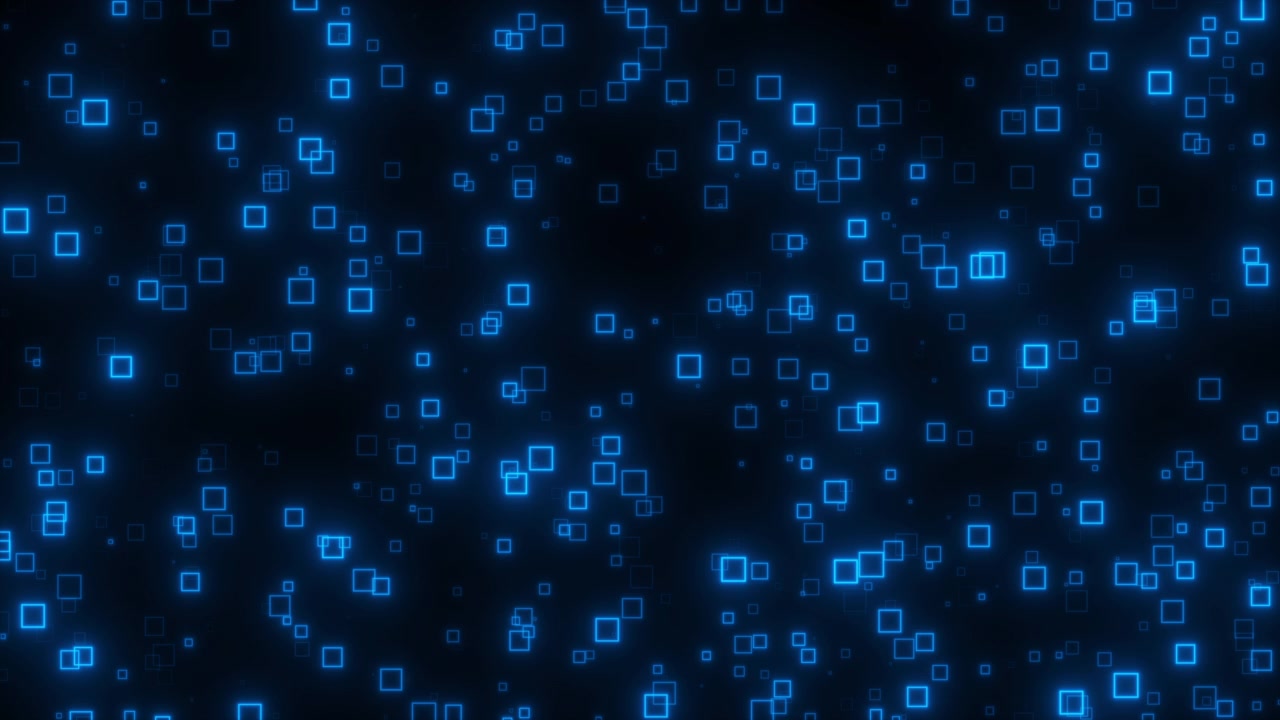 Abstract Background of Floating Glowing Blue Squares