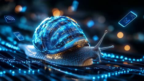 snail with digital technology