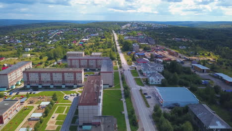 aerial view of a small town