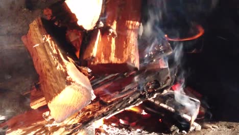 wood burning fire preparing for a bbq on a game farm