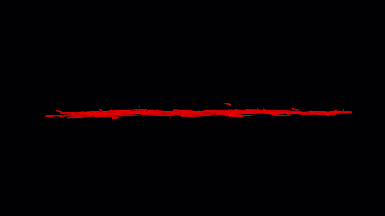 Linea animata rossa a pennellata su sfondo nero