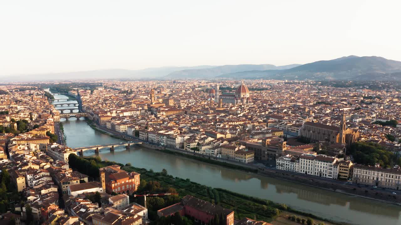 Veduta aerea dello skyline di Firenze, panoramica di Firenze, Italia